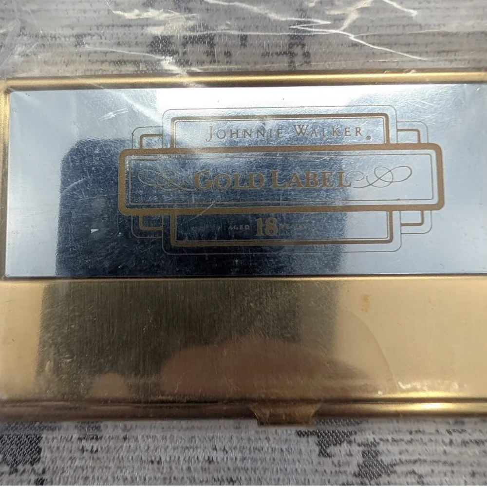 Johnnie Walker Gold Label‎ 18 Years Business Card Holder Metal Gold Silver